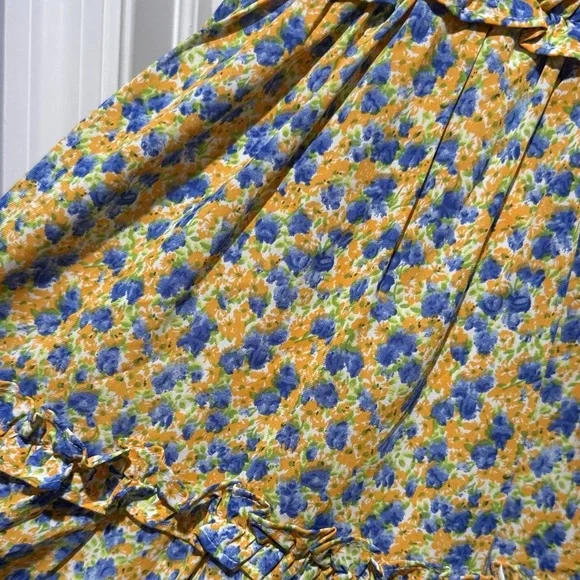 Floral Yellow and Blue Women’s  Dress - Picture 5 of 6
